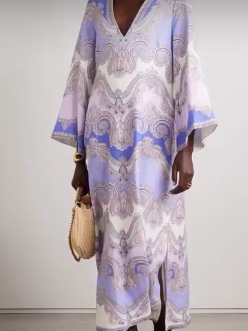 Women’s Maxi Dress in Lavender and Purple Paisley Print